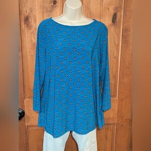 Croft & Barrow Blue Geometric‎ Women's Tunic